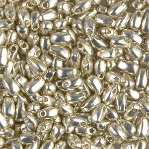 Miyuki Long Drops 3x5mm - 25g Bag - Duracoat Galvanized Silver
