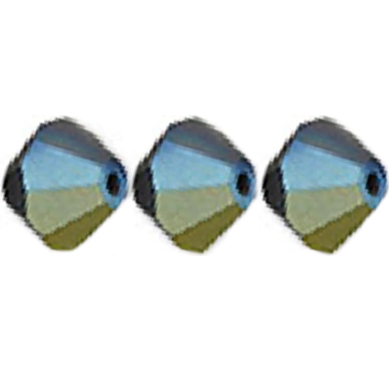 4mm Preciosa Bicones – Jet Matte AB – Pack of 30