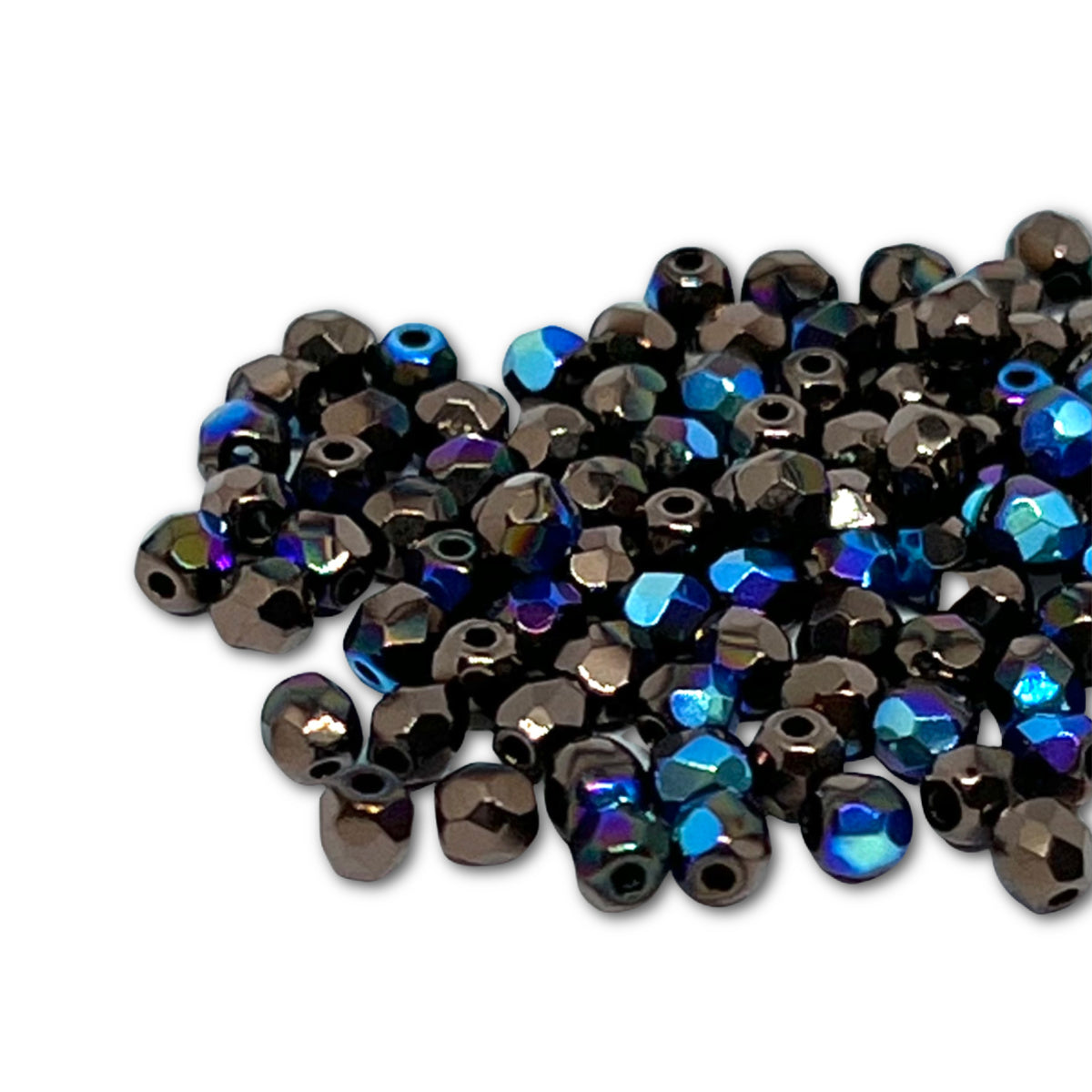 3mm Czech Fire Polish β 23980/14415/28701 Jet Bronze AB x 100