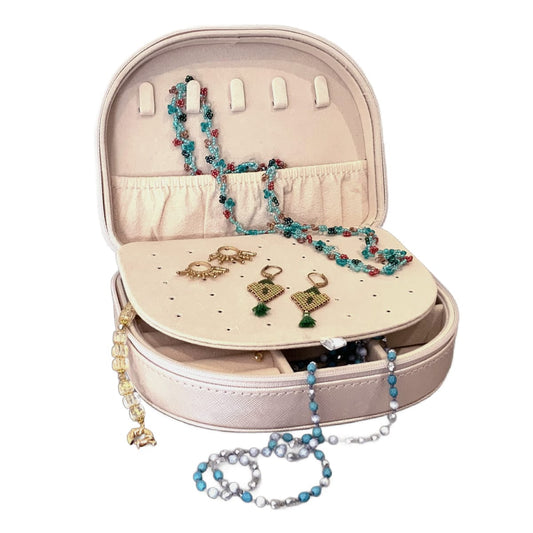 Spoilt Rotten Beads Travel Jewellery Box - Pink Champagne - 2 Layers