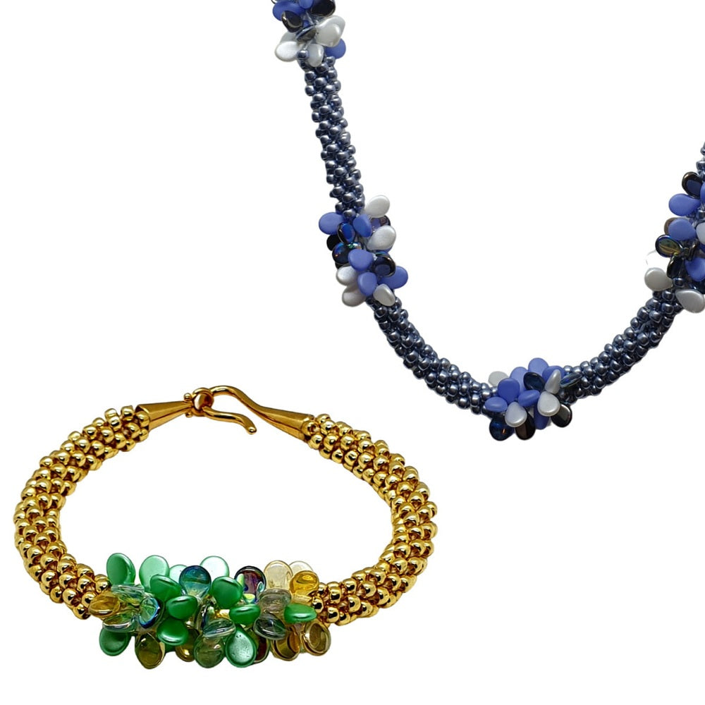 Kumihimo Pip Bead Necklace & Bracelet Pattern - Instant Download or Printed Copy