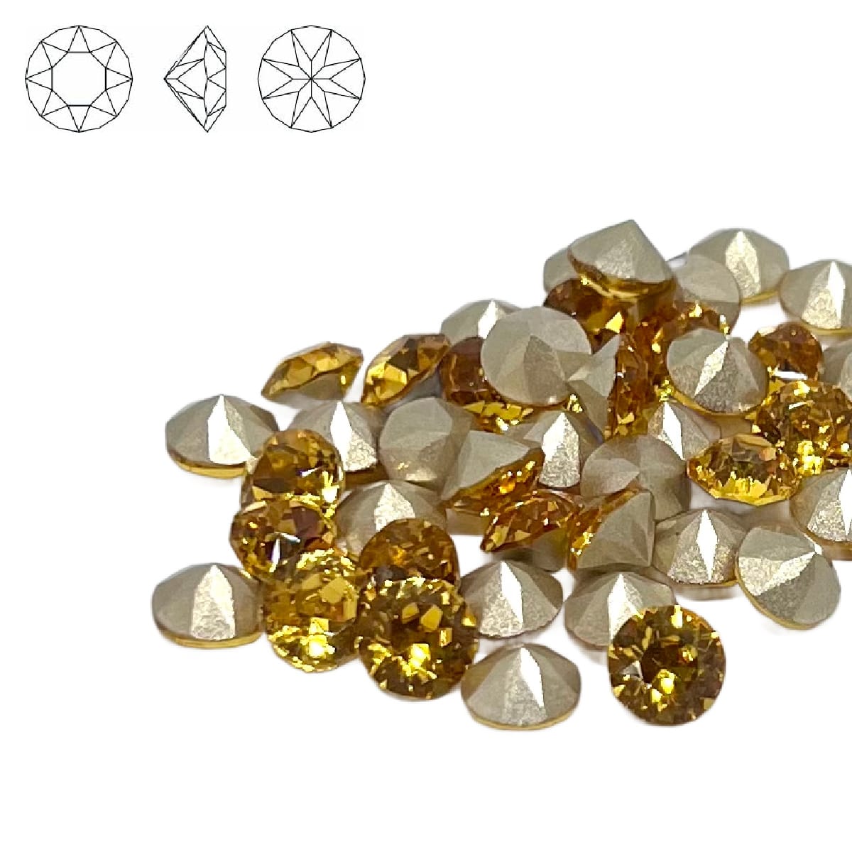 Aurora Pointy Back Chaton (C1088) SS29 – 6mm – Light Topaz – Pack of 2