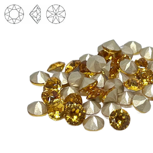 Aurora Pointy Back Chaton (C1088) SS29 – 6mm – Light Topaz – Pack of 2