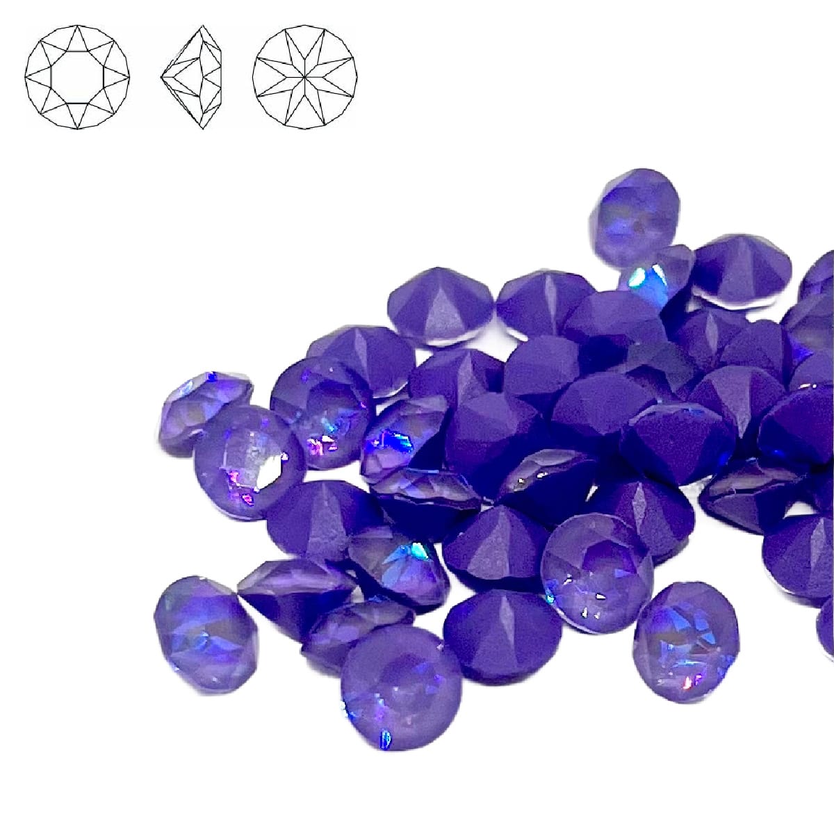 Aurora Pointy Back Chaton (C1088) SS29 – 6mm – Lilac Delite – Pack of 2