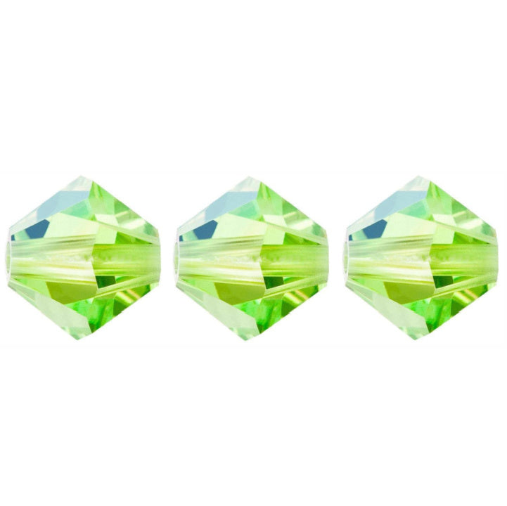 4mm Preciosa Bicones – Limecicle AB – Pack of 30