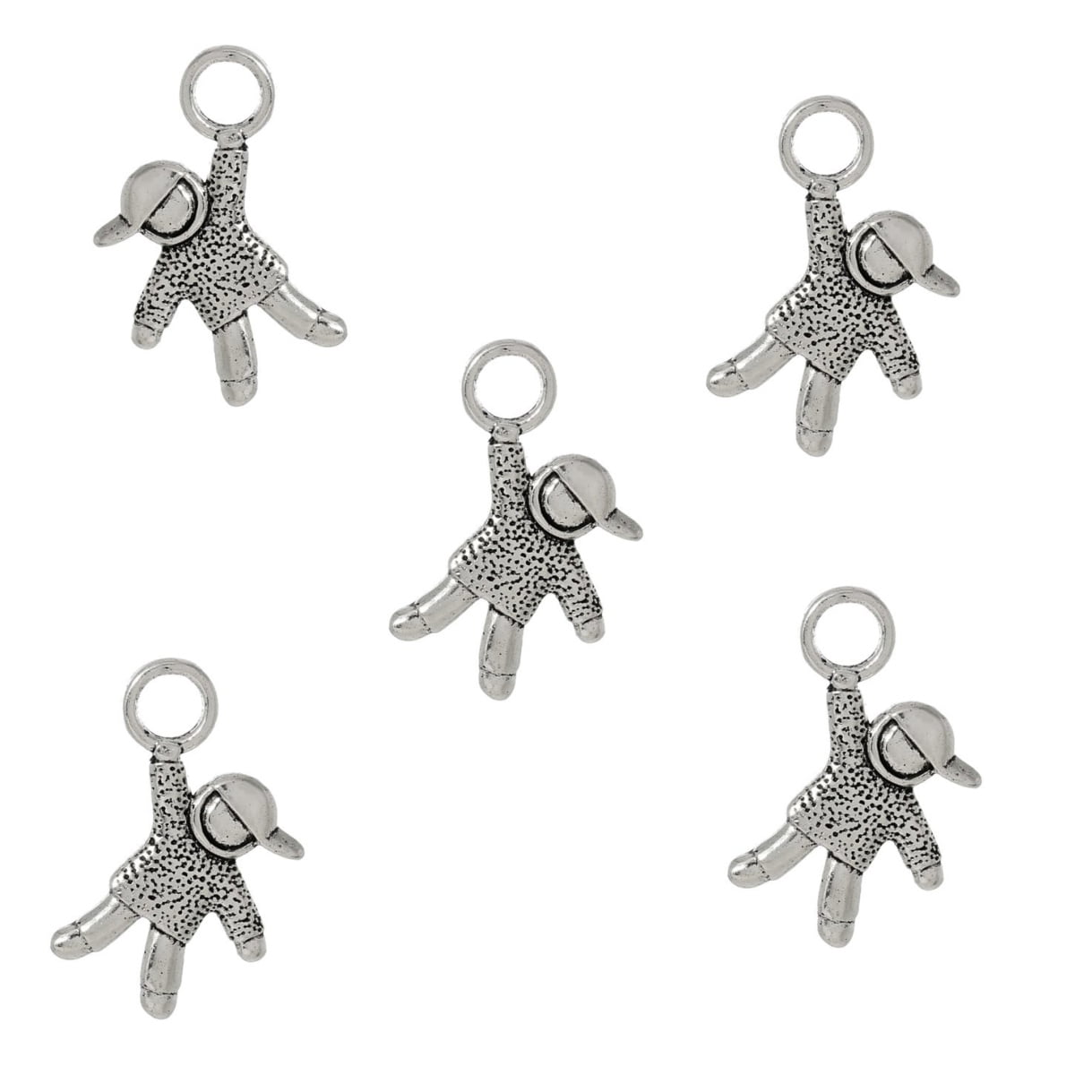 Silver Plated Little Boy Pendant 24x21mm β Pack of 5