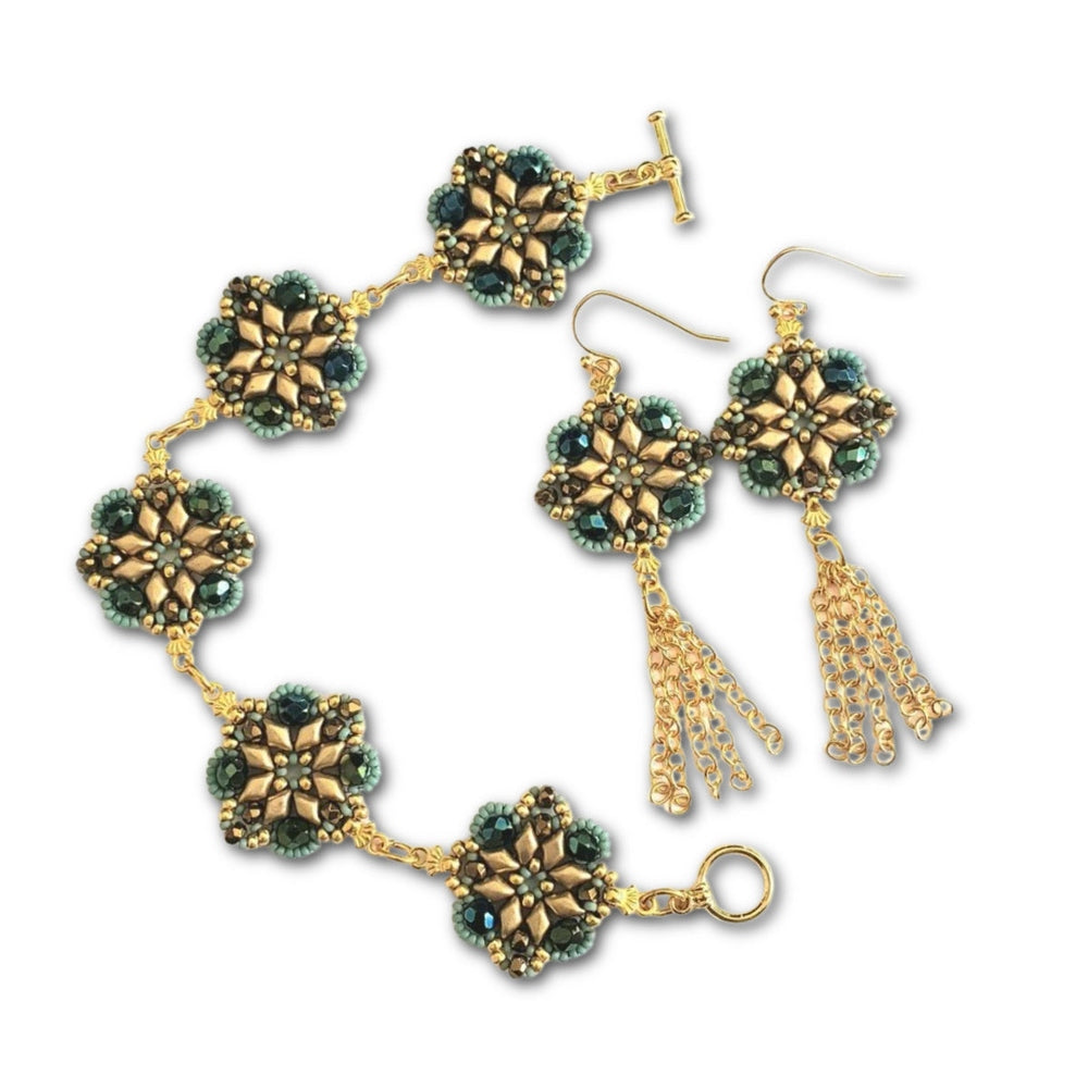 Mentagio Bracelet & Earring Pattern by Leslie Pope - Instant Download or Printed Copy