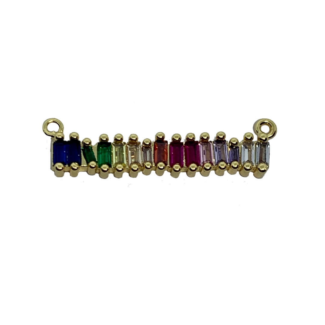 Cubic Zirconia Micro Pave Rainbow - Pendant - 6x38mm