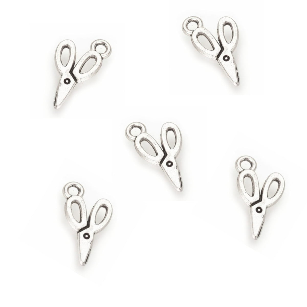 Antique Silver Mini Scissors Charm 15x9mm – Pack of 5