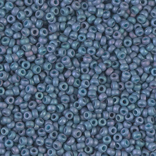8/0 Miyuki Seed Beads - 25g Bag – Matte Metallic Steel Blue Luster - Colour 2030
