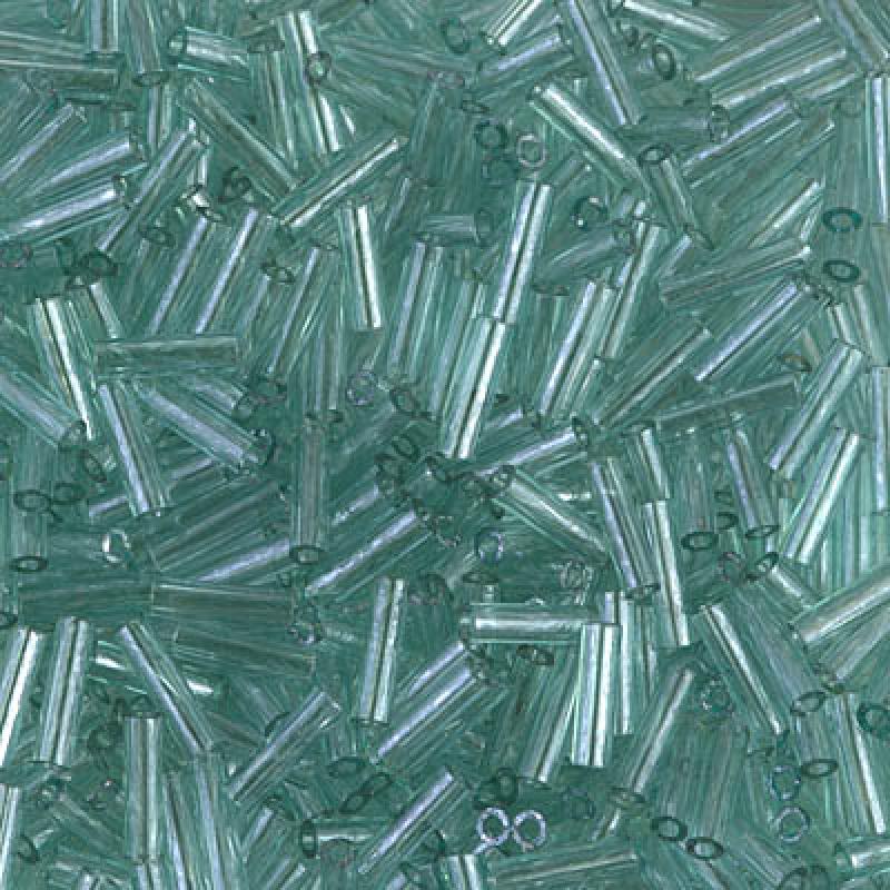 6mm Miyuki Bugle Beads 10g – Transparent Sea Foam luster
