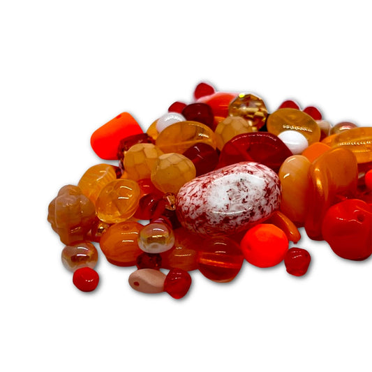 Preciosa Pressed Glass Orange Mix - Approx 50g