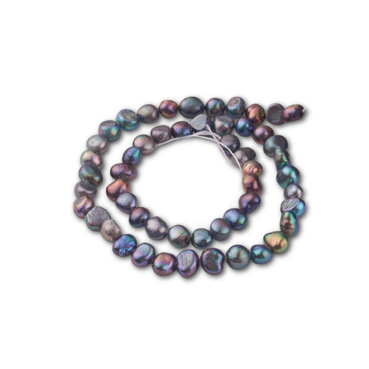 6-7mm Peacock Nugget Pearl Strand - Approx 70 Pearls