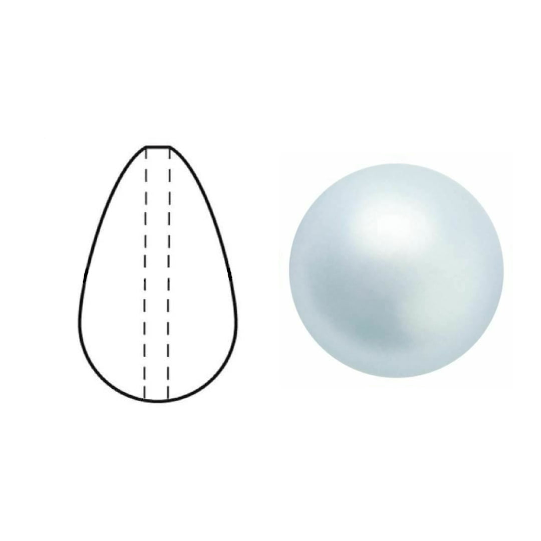 Preciosa Nacre Pear 10x6mm - Light Blue