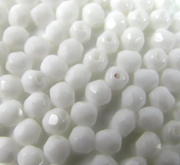 3mm Czech Fire Polish – 03000 – Opaque White x 100