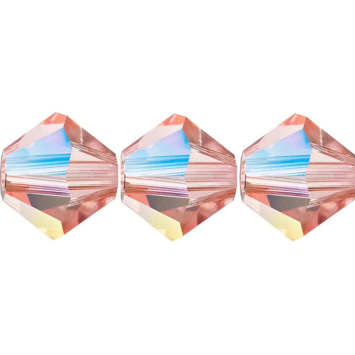 4mm Preciosa Bicones – Rose Peach AB – Pack of 30