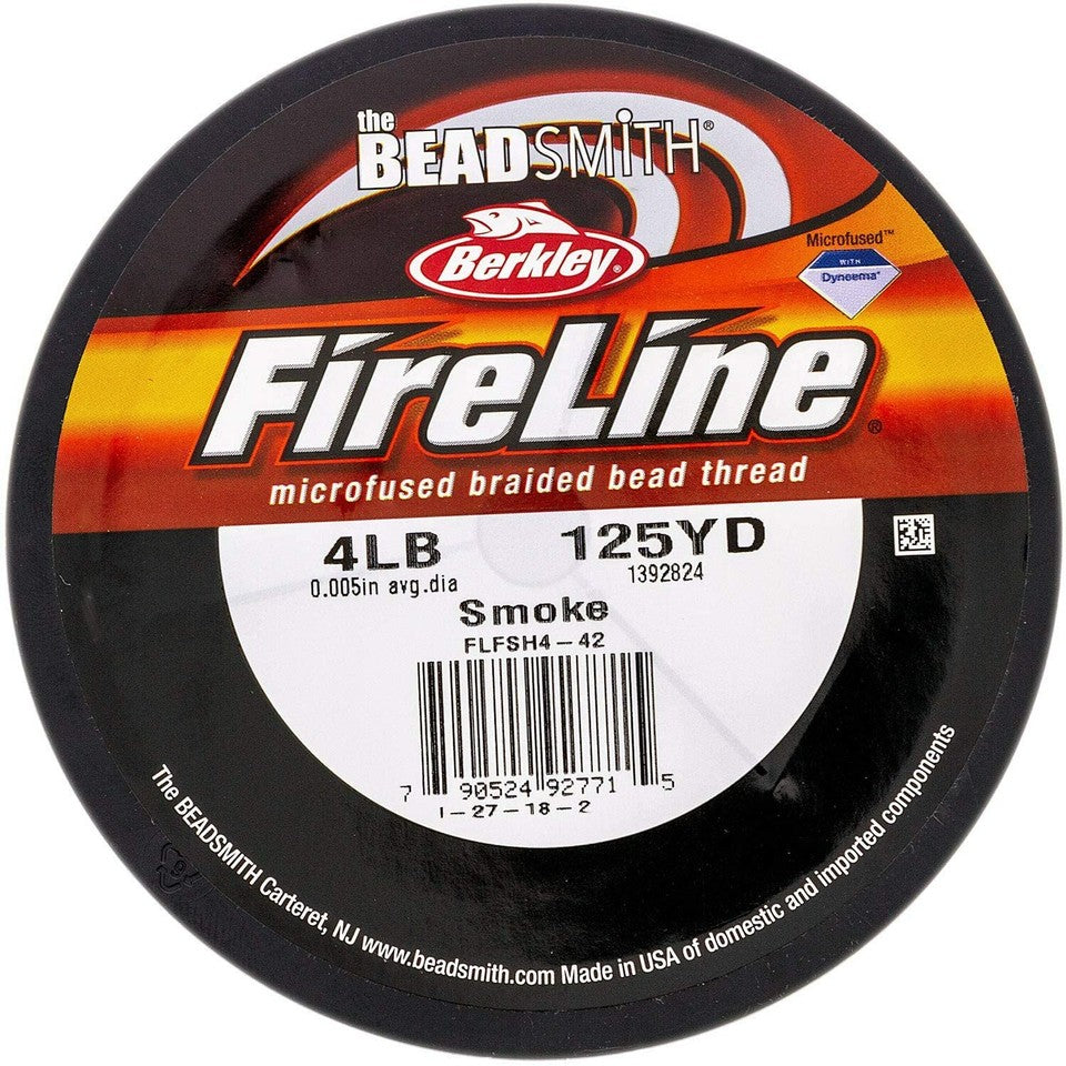 FireLine Braided Bead Thread 4lb – Smoke – 125yd Spool