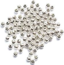3mm Silver Plated Round Spacer Beads – Bag of 50 - Lightweight