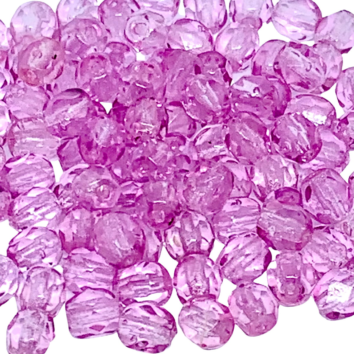 4mm Czech Fire Polish β 00030/45422 Soft Pink x 100