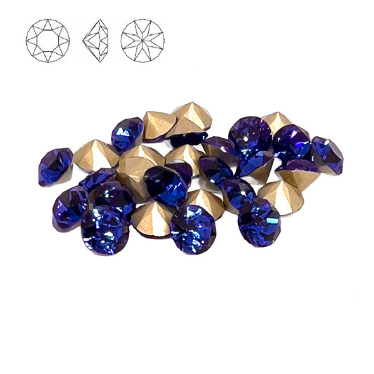 Aurora Pointy Back Chaton (C1028) SS39 – 8mm – Sapphire – Pack of 2