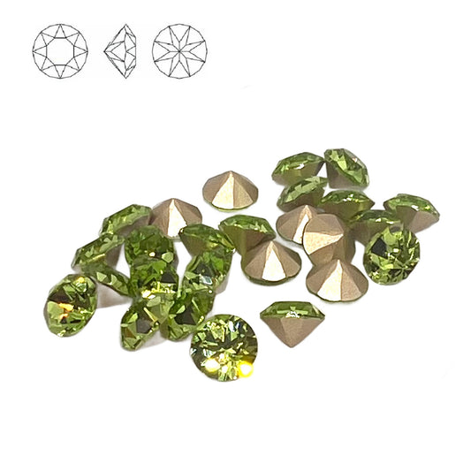 Aurora Pointy Back Chaton (C1028) SS39 – 8mm – Peridot – Pack of 2