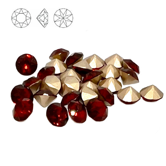 Aurora Pointy Back Chaton (C1028) SS39 – 8mm – Siam – Pack of 2
