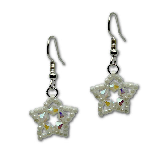 Crystal Star Earring Kit - White Opal