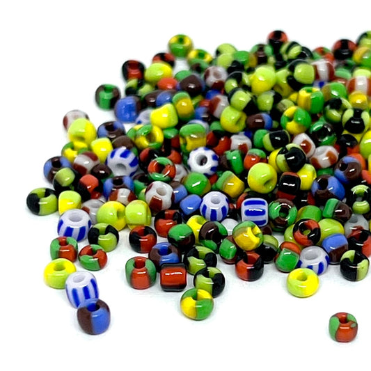 8/0 FGB Seed Bead Mix - 10g (approx 300 beads) - Stripes