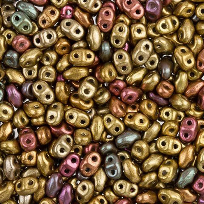 SuperDuo 2.5x5mm - 25g Bag – Matte Metallic Gold Iris