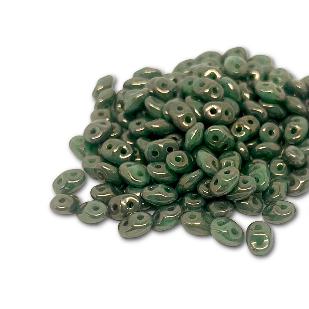 SuperDuo 2.5x5mm - 25g Bag β Turquoise Moon Dust