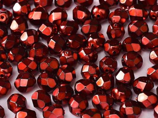 3mm Czech Fire Polish – 23980/34249 – Jet Heavy Metal Hot Pink