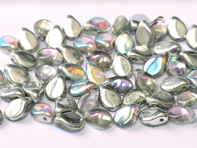 Preciosa 5x7mm Pip Beads – Pack of 30 – Silver Rainbow