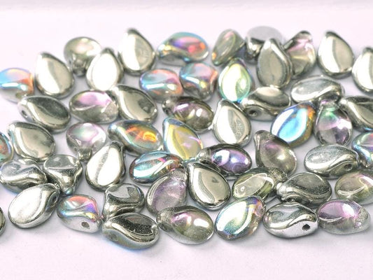 Preciosa 5x7mm Pip Beads – Pack of 30 –  Silver Rainbow