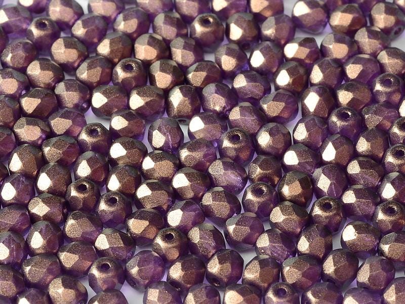 4mm Czech Fire-Polish – 29260 - Crystal Golden Touch Magenta x 100