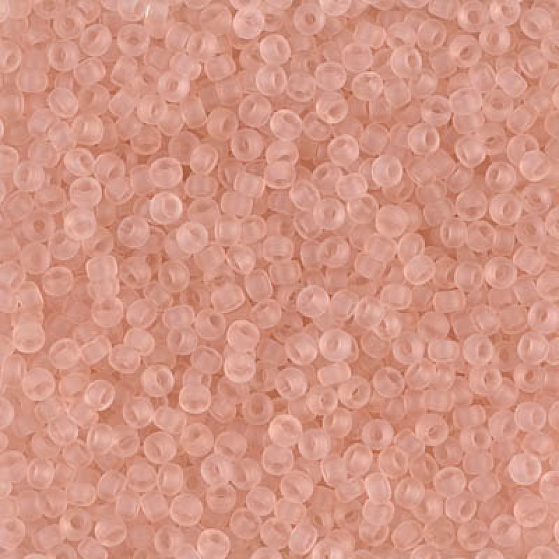 11/0 Miyuki Seed Beads - 25 gram Bag – Matted Transp Pale Pink - Colour 0155F