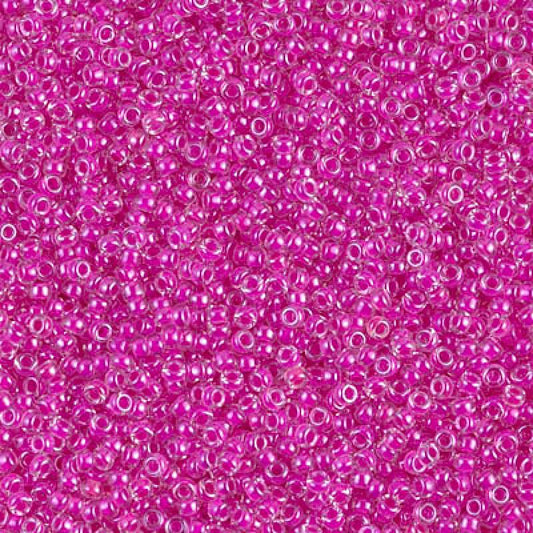 15/0 Miyuki Seed Beads - 5g Bag - Fuchsia Lined Crystal - Colour 209