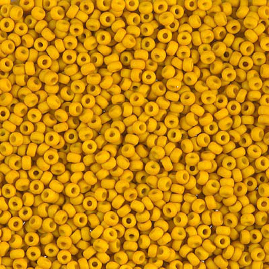 11/0 Miyuki Seed Beads - 25g Bag – Matte Opaque Mustard – Colour 1233