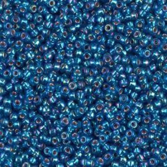 15/0 Miyuki Seed Beads - 5g Bag – Silver Lined Capri Blue AB - Colour 1025