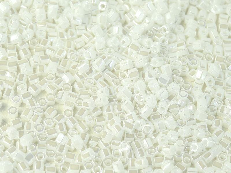 Miyuki Hex Cut 8/0 - 10g Bag β White Pearl Ceylon