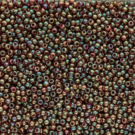 11/0 Toho Seed Beads - 10g Bag - Gold Lustered Rust