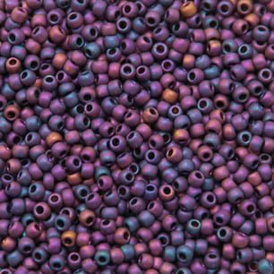 11/0 Toho Seed Beads - 10g Bag β Higher Metallic Frosted Mardi Gras