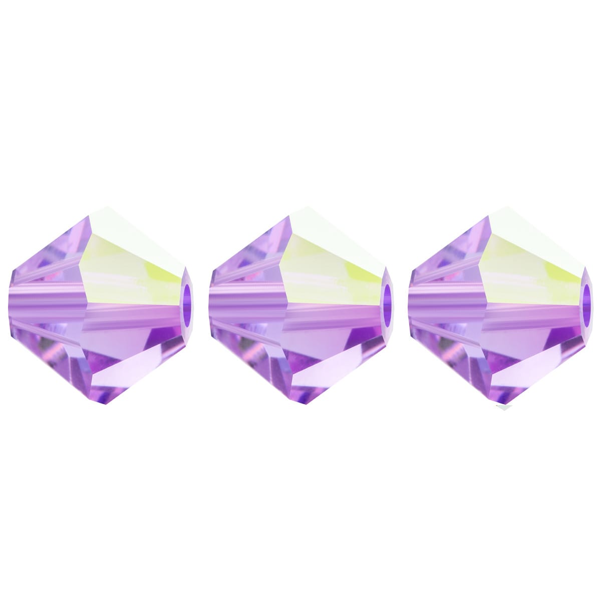 4mm Preciosa Bicones – Violet AB – Pack of 30