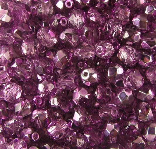 4mm Czech Fire Polish – 00010/47421 – Apollo Orchid x 100