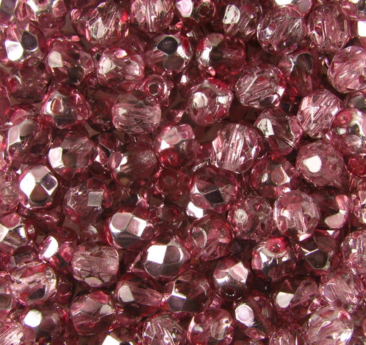 3mm Czech Fire Polish – 00010/47496 – Apollo Pink x 100