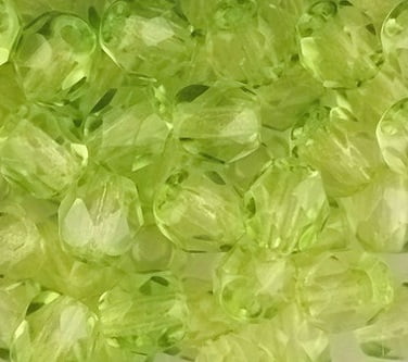 4mm Czech Fire Polish – 00030/01154 – Solgel Citron Green x 100