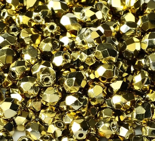 3mm Czech Fire Polish 00030/26443 – Crystal Full Dorado x 100