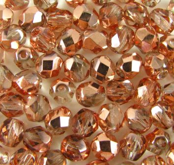 4mm Czech Fire Polish – 00030/27101 – Crystal Capri Gold x 100