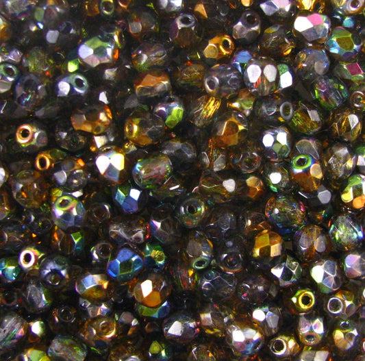 3mm Czech Fire Polish – 00030/95300 – Crystal Magic Copper x 100
