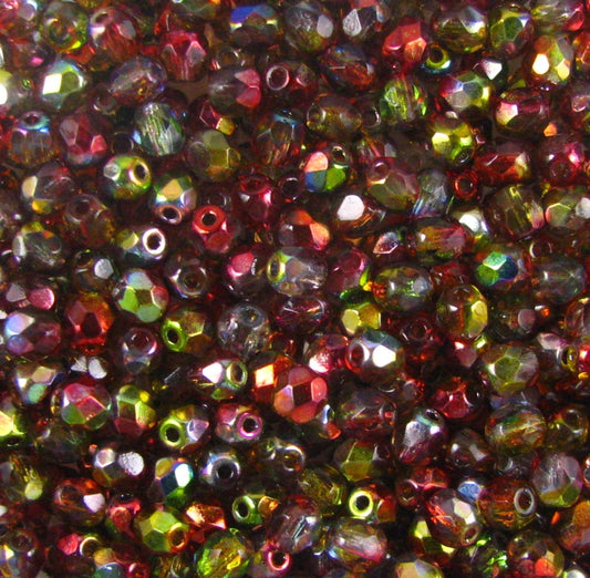 4mm Czech Fire Polish – 00030/95600 – Crystal Magic Apple x 100