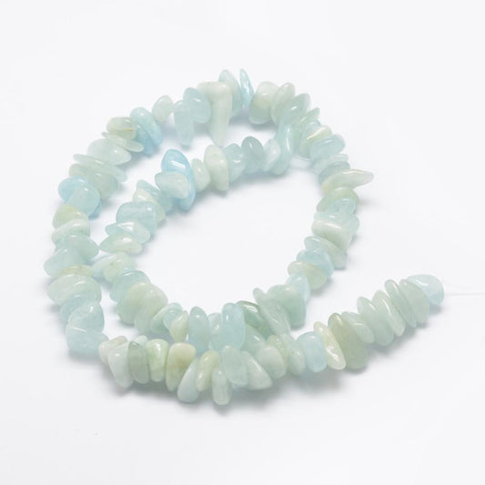 10x8mm Aquamarine Chip Gemstone Strand - 39cm Strand